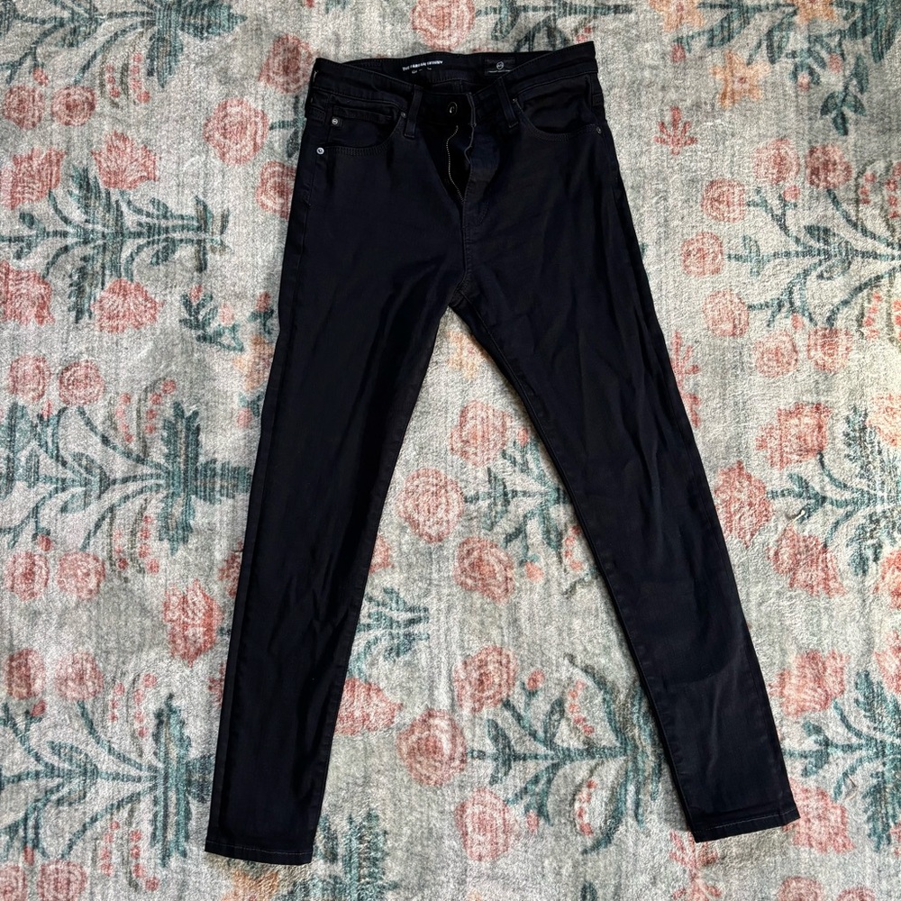 Ag Adriano Goldschmied Dark Wash Mari High Rise Slim Straight Jeans